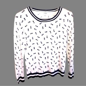 J Crew Pineapple Themed Light Weight Sweater